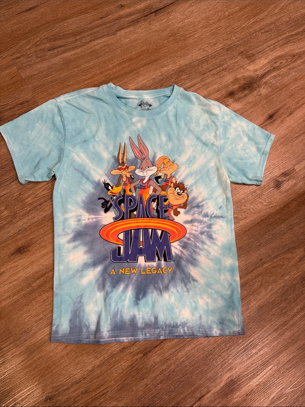 NWOT Space Jam A New Legacy Tie-Dye Short Sleeve Tee - Light Blue